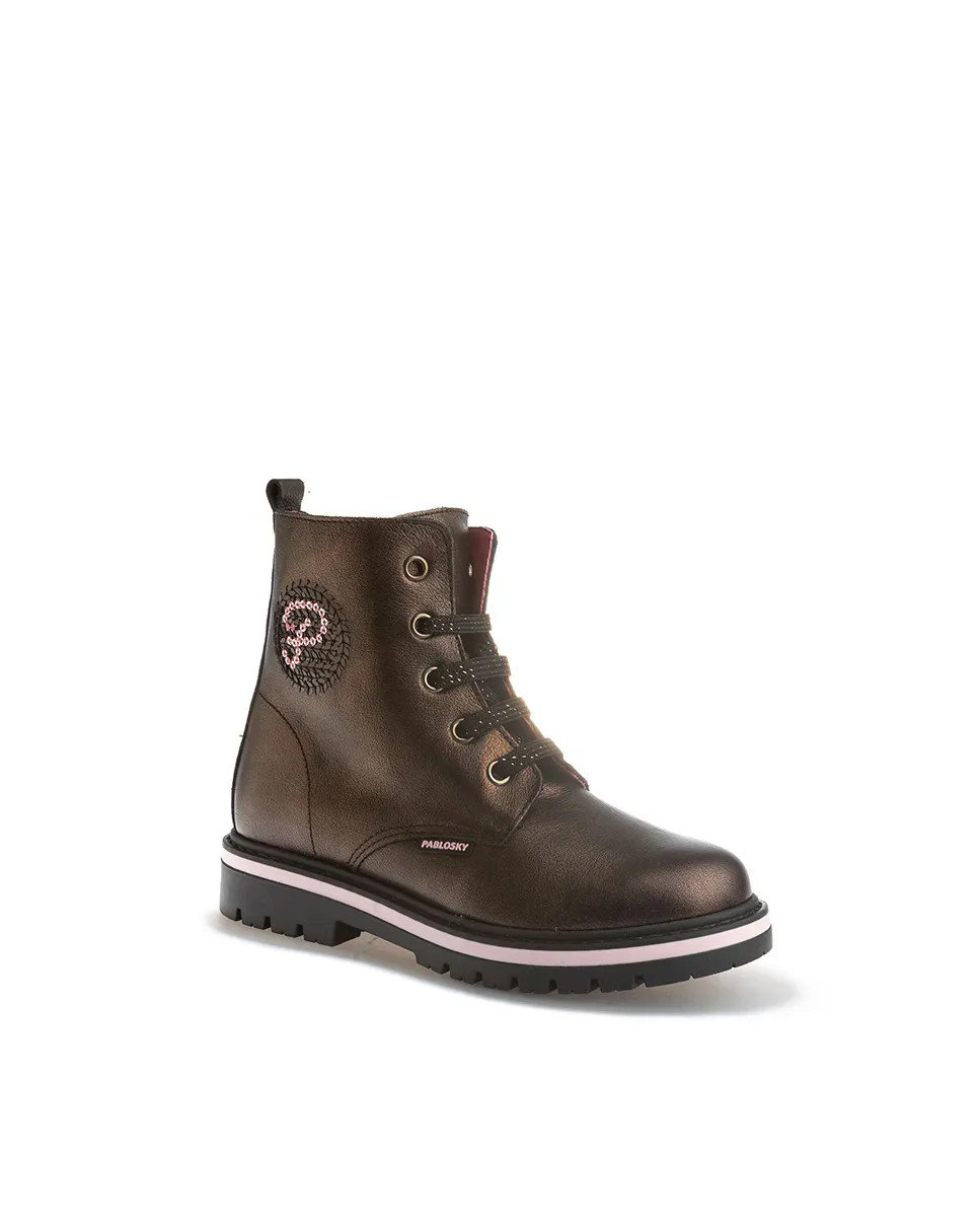 Кожаные сапоги для девочки со шнурками Pablosky, коричневый
Кожаные сапоги для девочки со шнурками Pablosky, коричневый