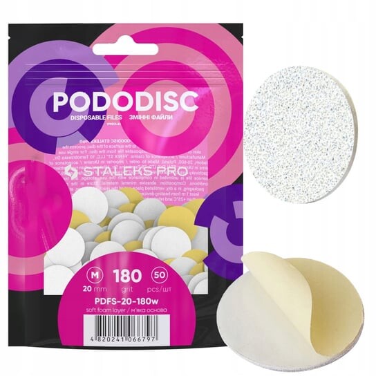 Сталекс Про Эксперт PDFS-20-180W одноразовые накладки для PodoDisc M, зернистость 180, 50 шт, белые, STALEKS
Сталекс Про Эксперт PDFS-20-180W одноразовые накладки для PodoDisc M, зернистость 180, 50 шт, белые, STALEKS