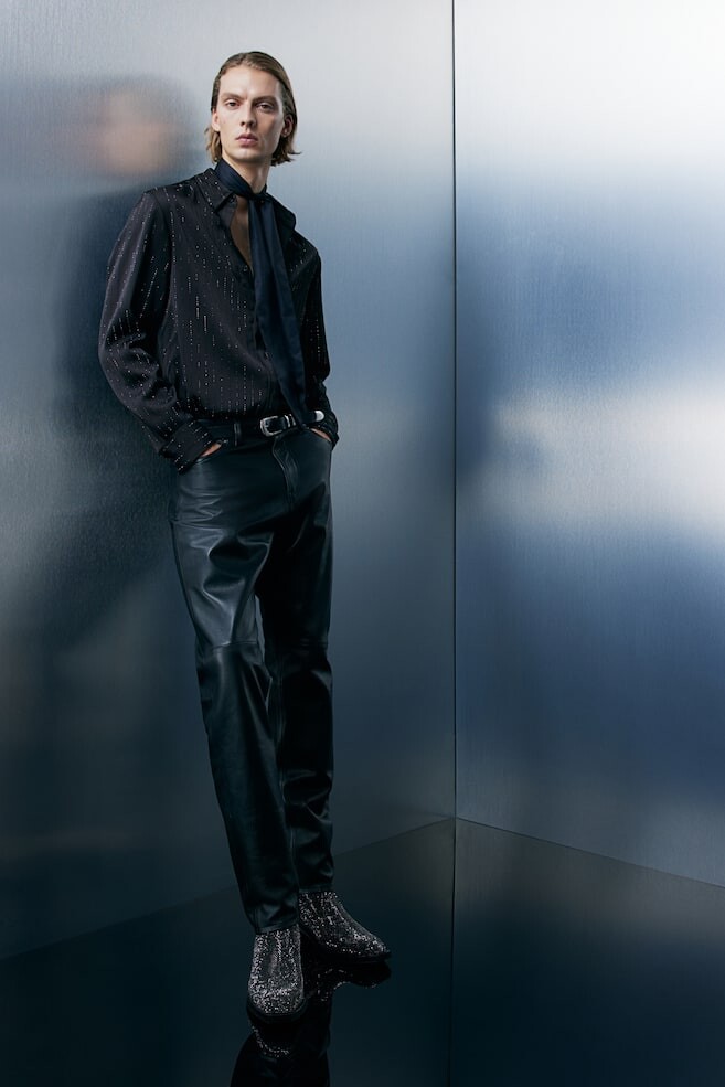 Рубашка обычного кроя украшенная стразами H&M, черный
Рубашка обычного кроя украшенная стразами H&M, черный