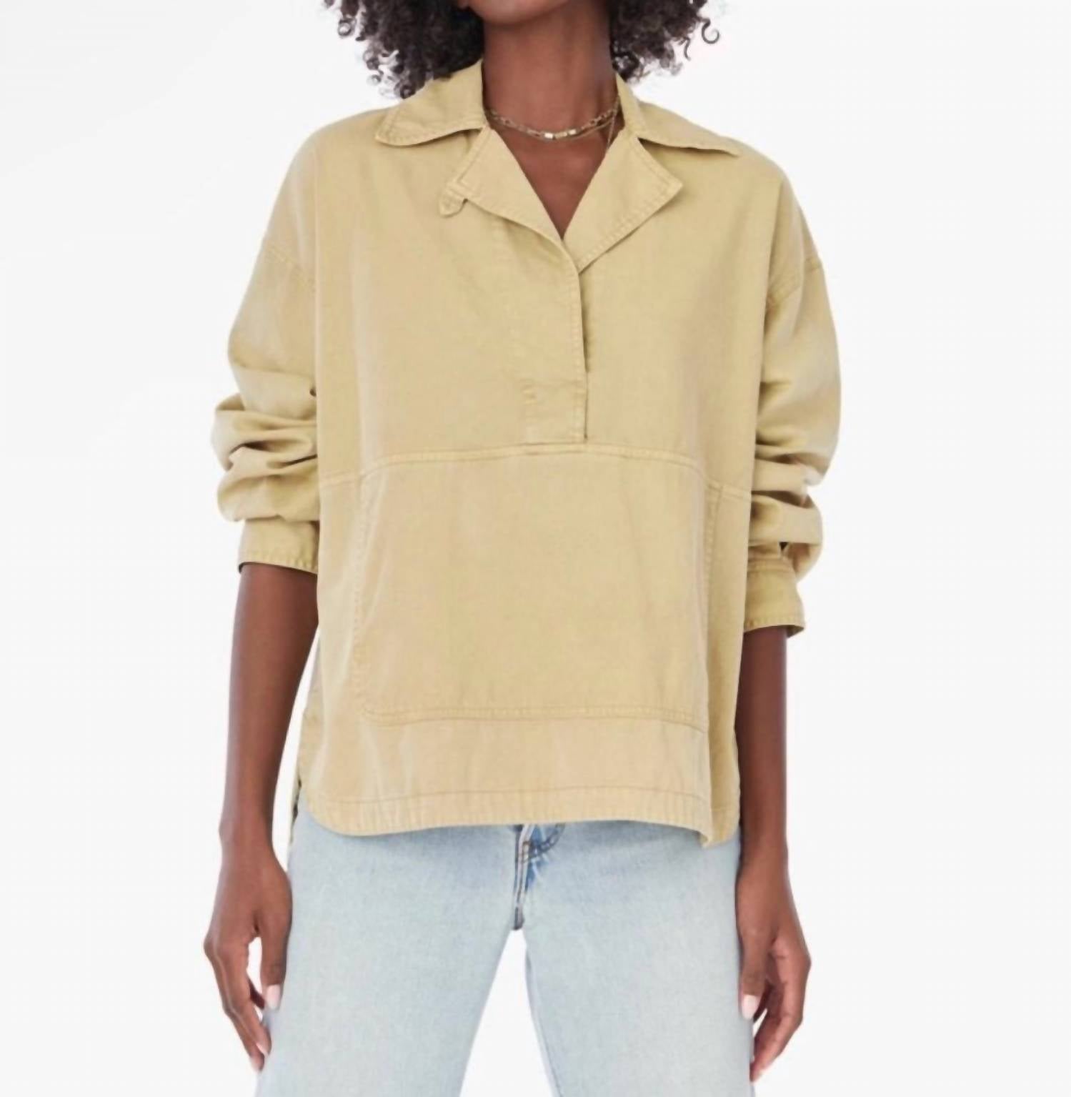 Грейсон Поповер Топ в цвете хаки XIRENA 
Грейсон Поповер Топ в цвете хаки XIRENA