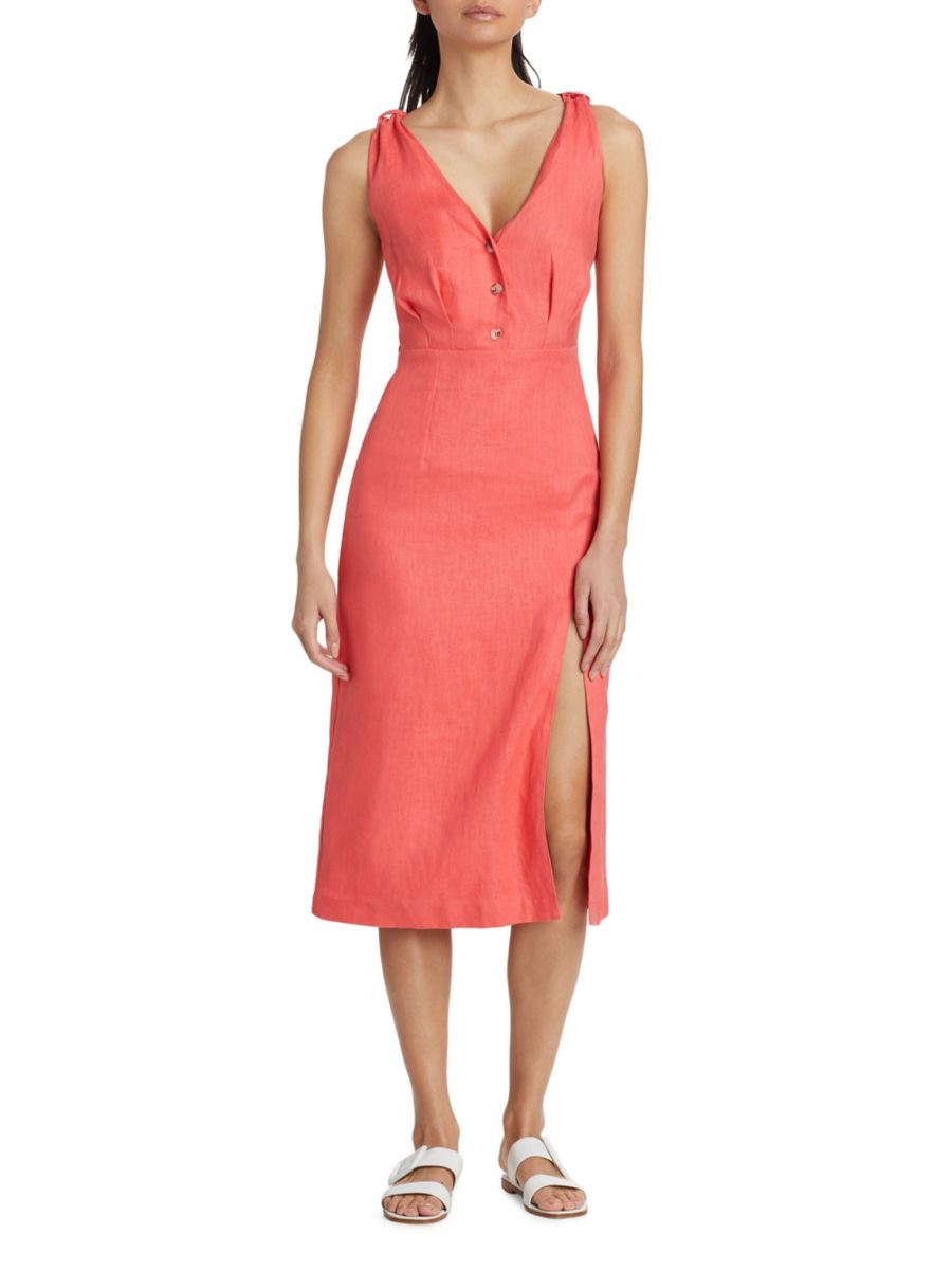 Платье миди Shana Linen с V-образным вырезом Hevron, цвет Coral
Платье миди Shana Linen с V-образным вырезом Hevron, цвет Coral