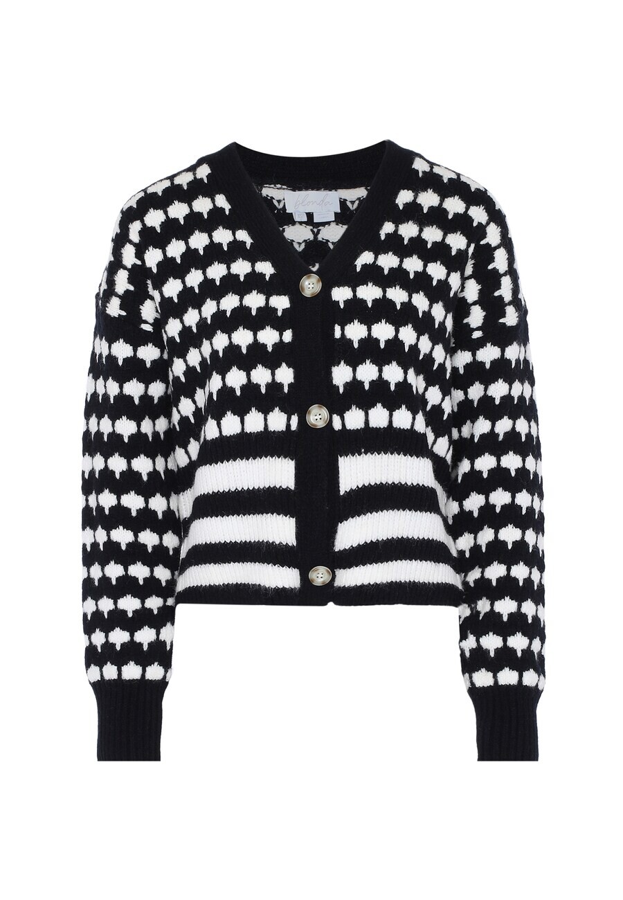Вязаный кардиган Blonda, черный/белый 
Вязаный кардиган Blonda, черный/белый