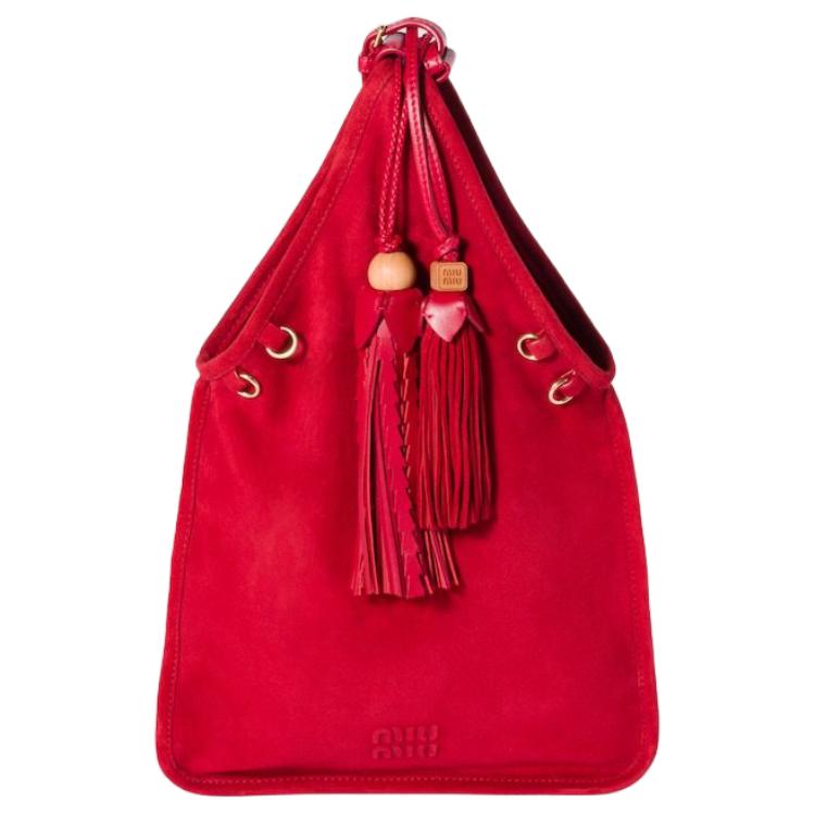 MIU MIU Замшевая женская сумка рубинового цвета
MIU MIU Замшевая женская сумка рубинового цвета