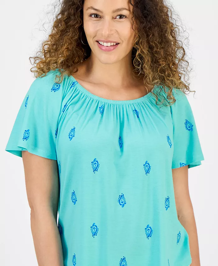 Топ с цветочным принтом Petite Style & Co, синий
Топ с цветочным принтом Petite Style & Co, синий