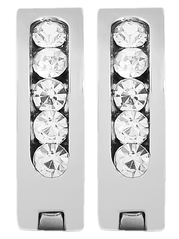 Adeliás Женские серьги - серьги-кольца на шарнирах из нержавеющей стали со стразами серебристого цвета
Adeliás Женские серьги - серьги-кольца на шарнирах из нержавеющей стали со стразами серебристого цвета