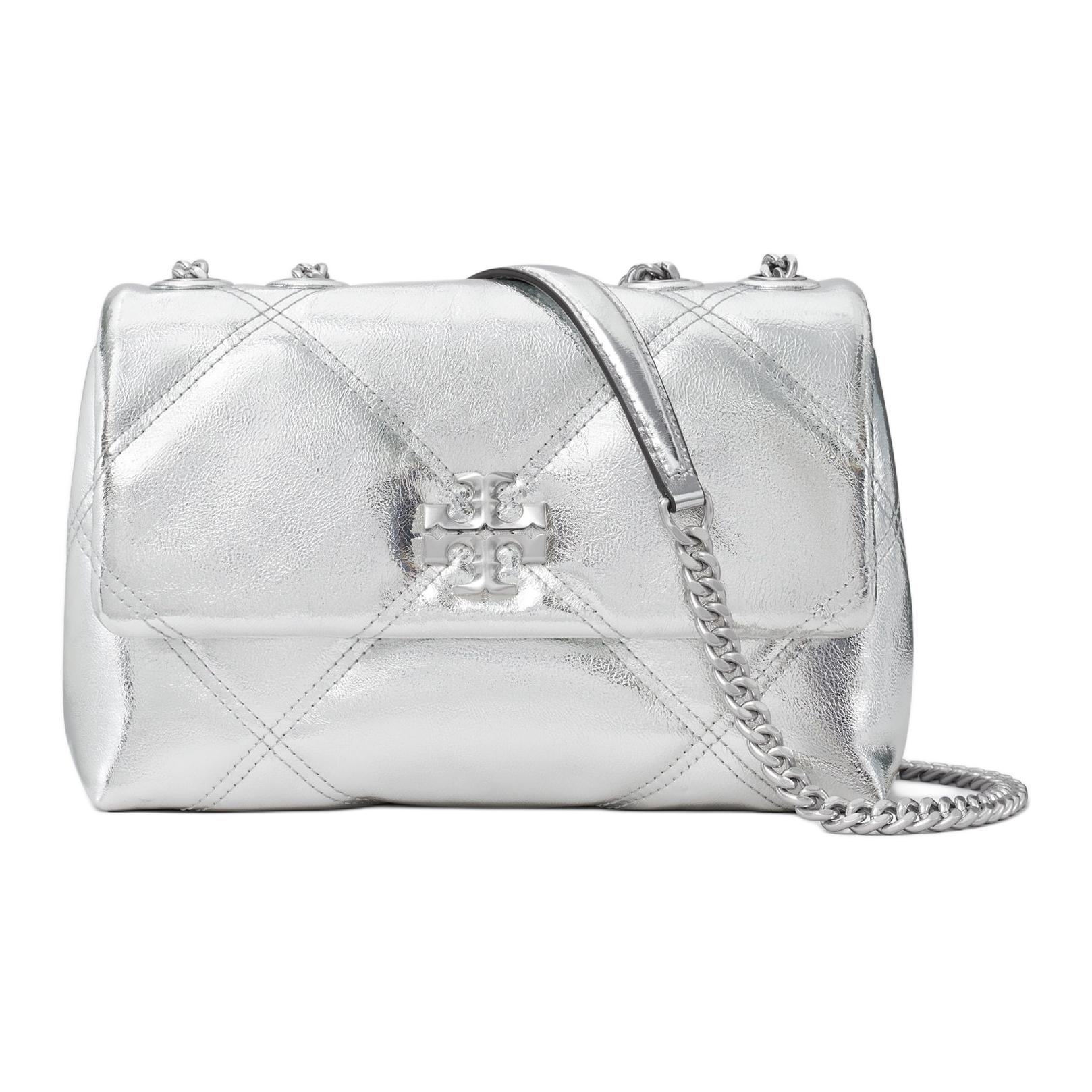 TORY BURCH Кожаная поясная сумка Кира маленькая женская серебристая
TORY BURCH Кожаная поясная сумка Кира маленькая женская серебристая