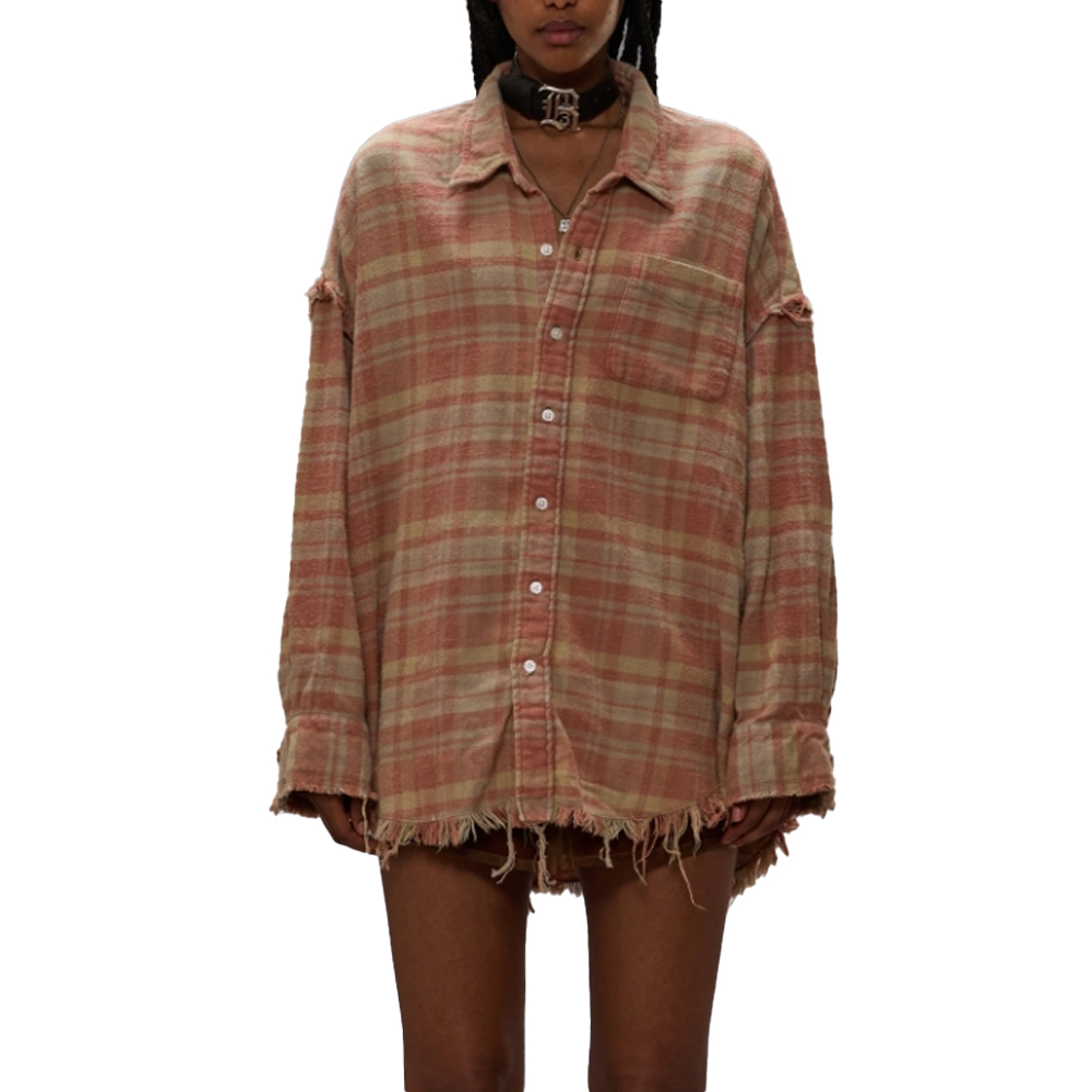 Клетчатая хлопковая рубашка R13, хаки
Клетчатая хлопковая рубашка R13, хаки