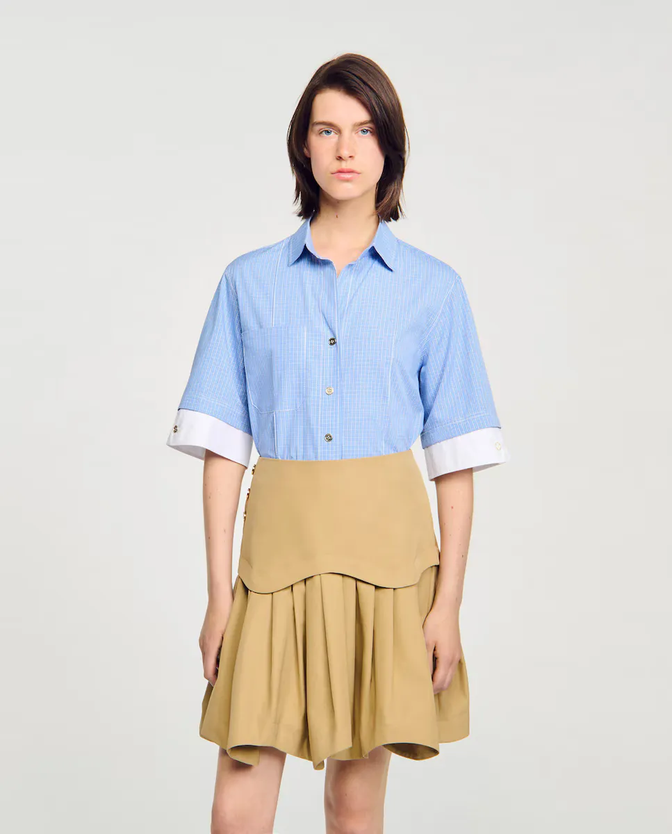 Женская рубашка в клетку оверсайз Sandro, синий
Женская рубашка в клетку оверсайз Sandro, синий