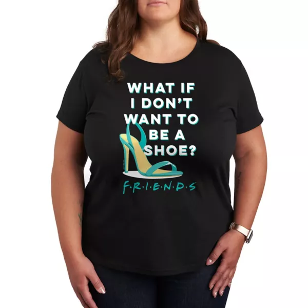 Плюс друзья не хотят быть футболкой с принтом кроссовок Licensed Character, черный 
Плюс друзья не хотят быть футболкой с принтом кроссовок Licensed Character, черный