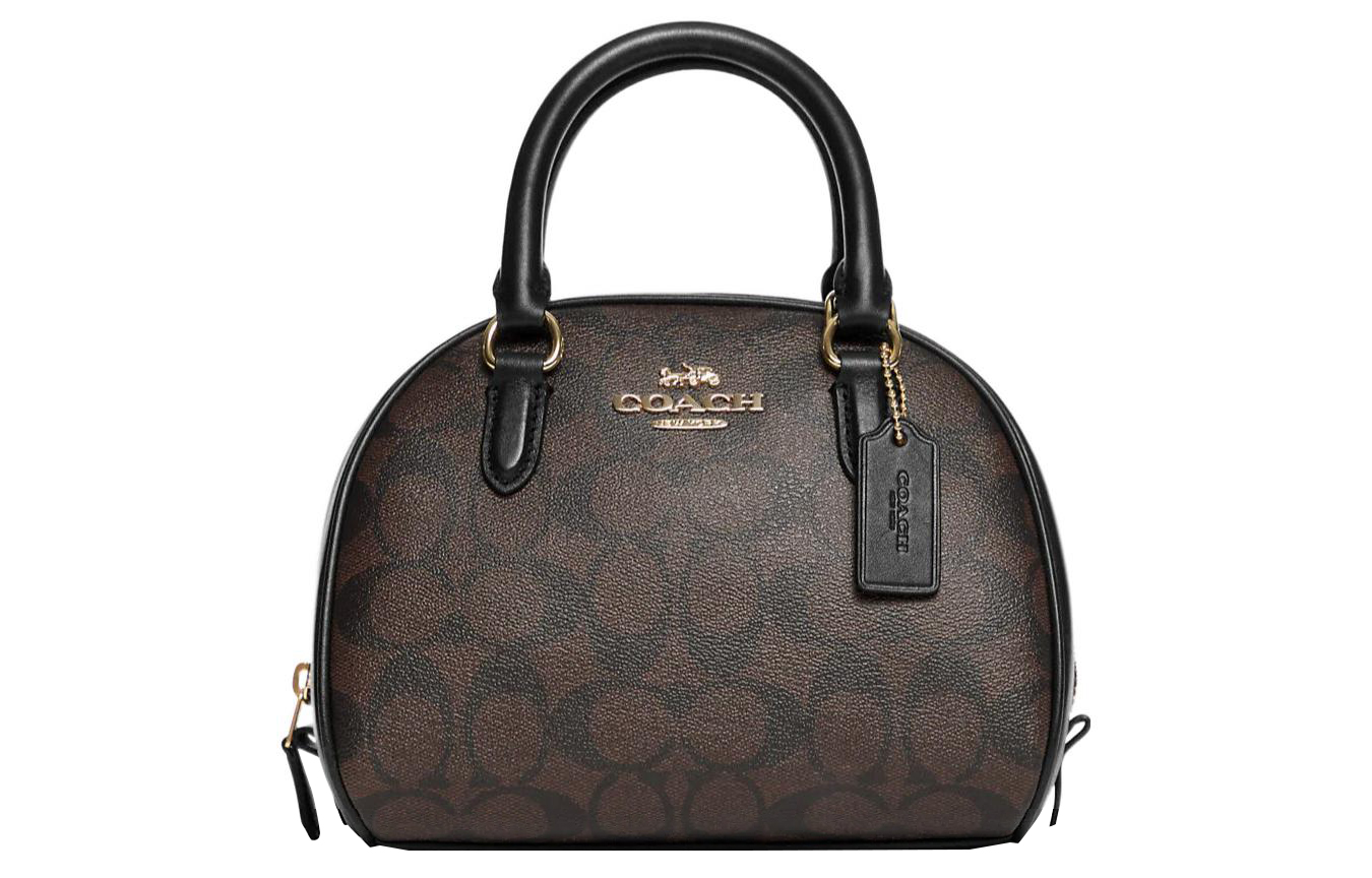 COACH Сиднейская сумка из лакированного холста с кожаными вставками малого размера для женщин черно-коричневая через плечо на пояс
COACH Сиднейская сумка из лакированного холста с кожаными вставками малого размера для женщин черно-коричневая через плечо на пояс
