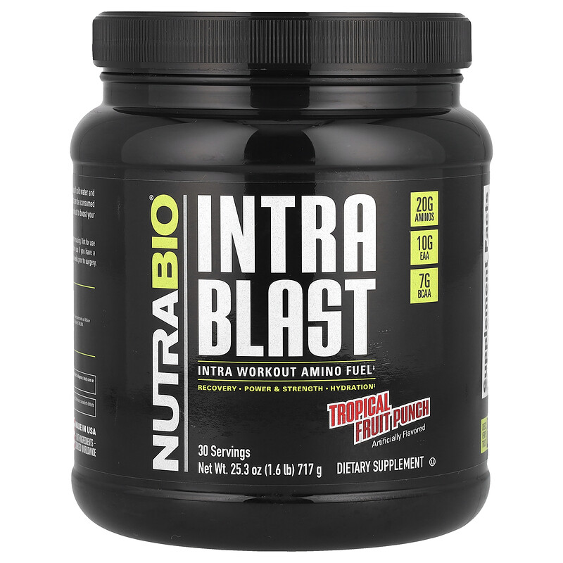 NutraBio, Intra Blast, заряд аминокислот во время тренировки, пунш из тропических фруктов, 717 г (1,6 фунта)
NutraBio, Intra Blast, заряд аминокислот во время тренировки, пунш из тропических фруктов, 717 г (1,6 фунта)