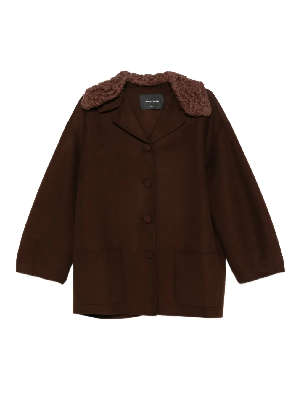 Жакет с фактурным воротником Fabiana Filippi, коричневый
Жакет с фактурным воротником Fabiana Filippi, коричневый
