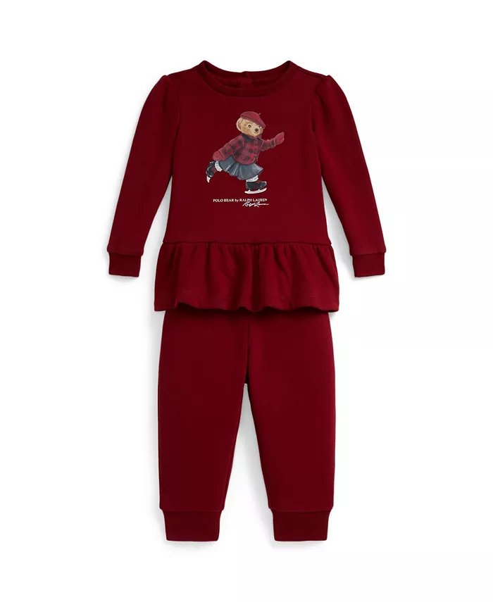 Детский комплект для девочек из флиса: толстовка и штаны Polo Ralph Lauren, красный
Детский комплект для девочек из флиса: толстовка и штаны Polo Ralph Lauren, красный