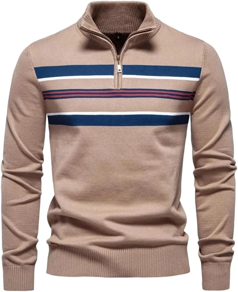 Мужской воротник-стойка из хлопка пуловер вязаный свитер повседневный деловой длинный рукав ребристый водолазка теплый комфортный топ
Мужской воротник-стойка из хлопка пуловер вязаный свитер повседневный деловой длинный рукав ребристый водолазка теплый комфортный топ