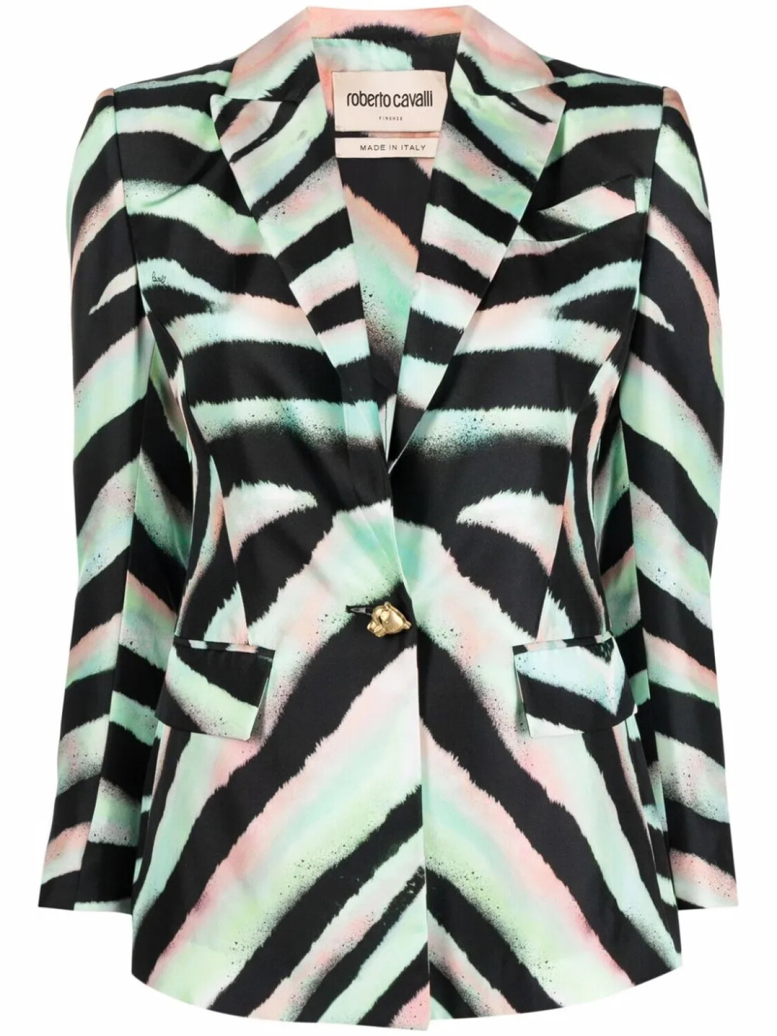 Roberto Cavalli шелковый блейзер с зебровым принтом, черный
Roberto Cavalli шелковый блейзер с зебровым принтом, черный