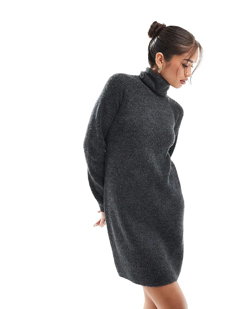 Мини-платье-джемпер с воротником-стойкой темно-серого цвета Pieces
Мини-платье-джемпер с воротником-стойкой темно-серого цвета Pieces