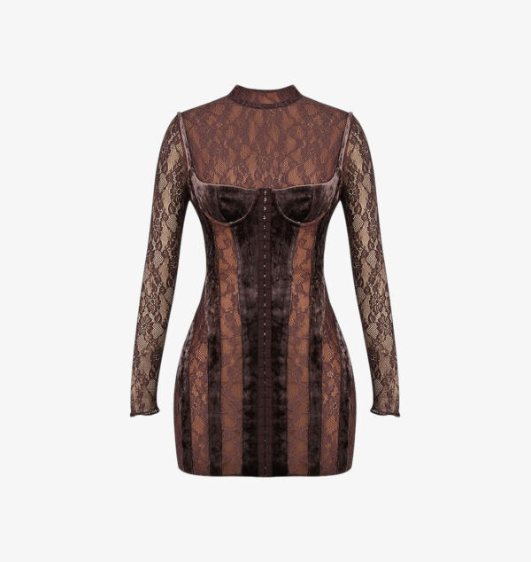 Мини-Платье Marica из жатого бархата и эластичного кружева House Of Cb, коричневый
Мини-Платье Marica из жатого бархата и эластичного кружева House Of Cb, коричневый