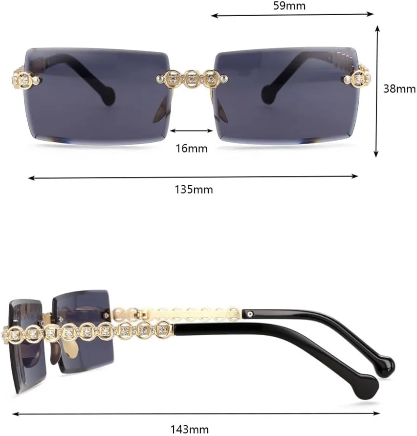 Защитные прямоугольные безрамочные женские солнцезащитные очки с металлическим покрытием и огранкой "бриллиант", защита от УФ-излучения UV400 generic, Gradient Blue
Защитные прямоугольные безрамочные женские солнцезащитные очки с металлическим покрытием и огранкой "бриллиант", защита от УФ-излучения UV400 generic, Gradient Blue