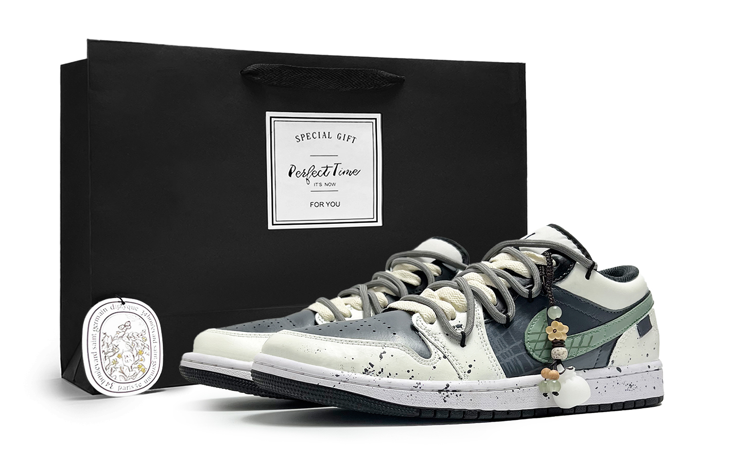 Jordan Эйр 1 противоскользящие износостойкие низкие винтажные баскетбольные кроссовки мужские бежево-черно-зеленые, цвет Beige Black Green
Jordan Эйр 1 противоскользящие износостойкие низкие винтажные баскетбольные кроссовки мужские бежево-черно-зеленые, цвет Beige Black Green