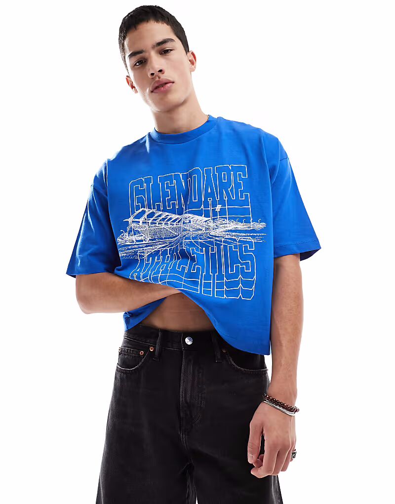 Укороченная футболка свободного кроя ASOS DESIGN со спортивной графикой синего цвета
Укороченная футболка свободного кроя ASOS DESIGN со спортивной графикой синего цвета