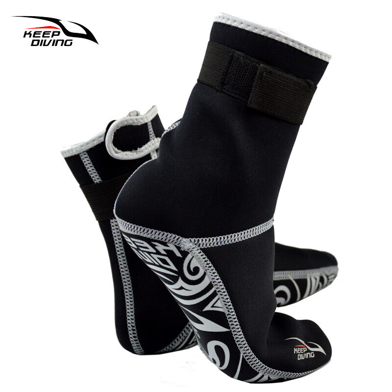 Утолщенные носки для дайвинга QINGHONG3 мм DS-101, пляжные зимние плавательные носки для подводного плавания, пляжные, легко носить, теплая серебряная линия XS или L