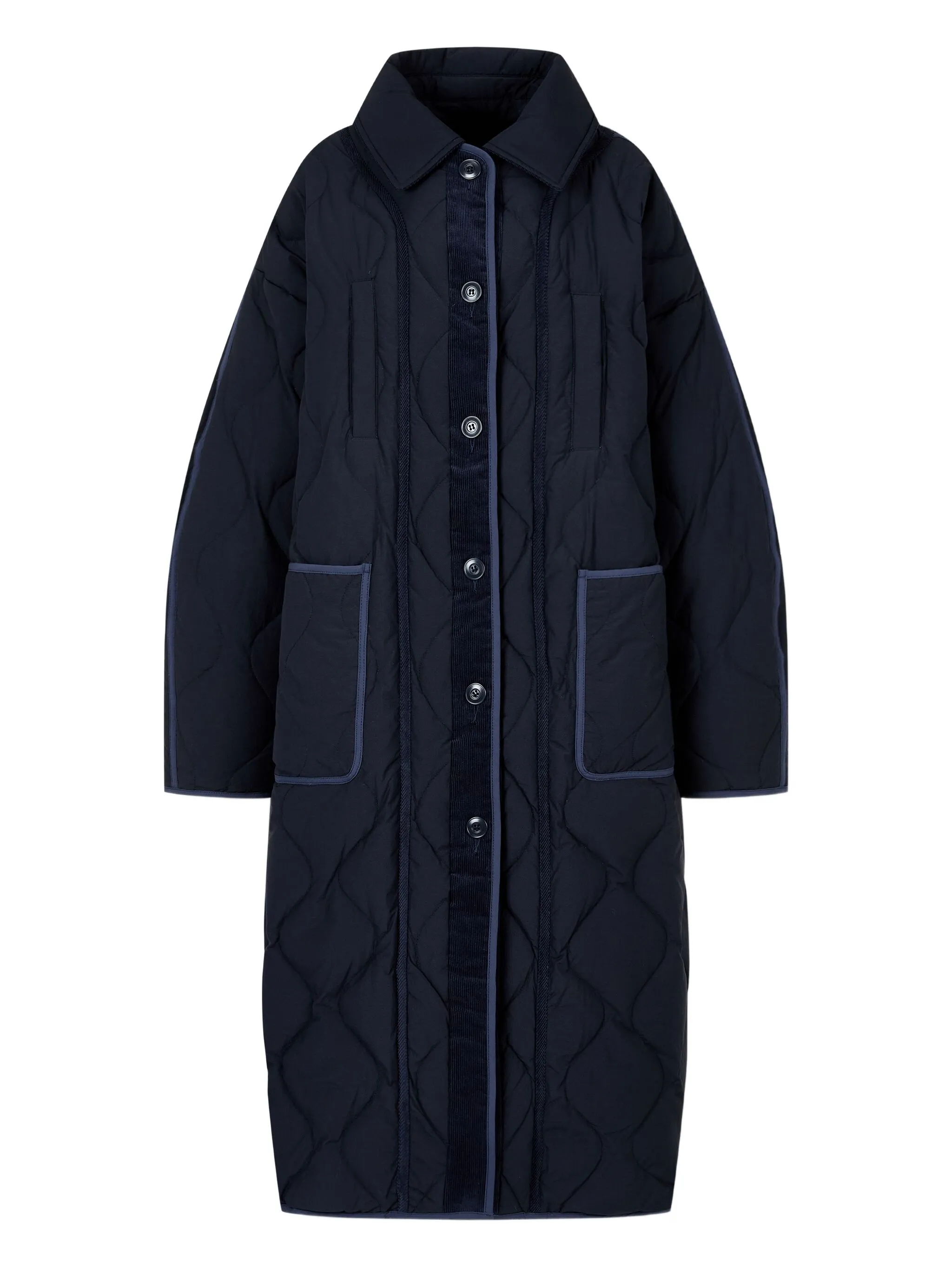 Стеганое пальто со съемным воротником Tomboy, синий
Стеганое пальто со съемным воротником Tomboy, синий