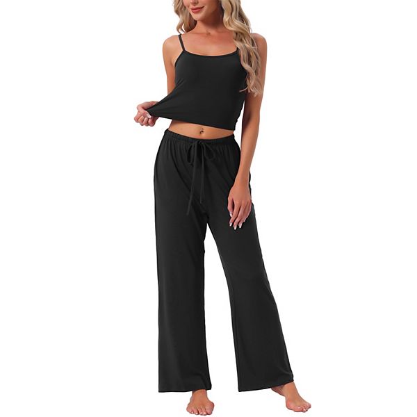 Женский комплект пижамы с регулируемыми тонкими бретелями и широкими брюками на резинке с карманами Inspire Chic, Black
Женский комплект пижамы с регулируемыми тонкими бретелями и широкими брюками на резинке с карманами Inspire Chic, Black