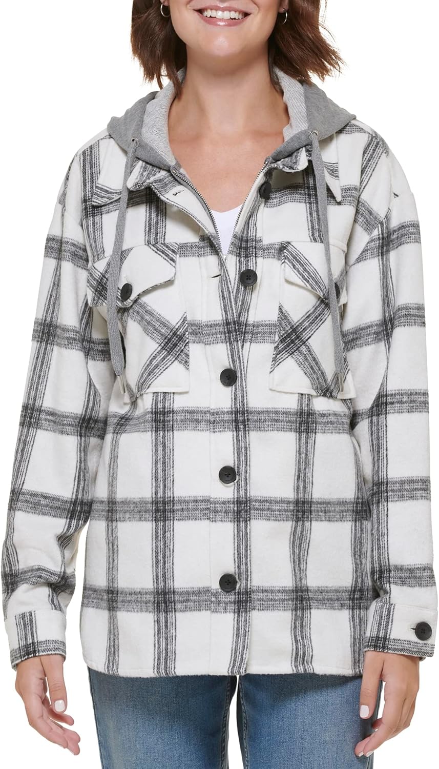 Женская повседневная рубашка-куртка Calvin Klein в клетку, черный/белый
Женская повседневная рубашка-куртка Calvin Klein в клетку, черный/белый