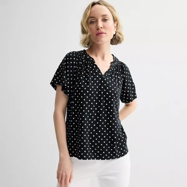 Женская блузка с регланом и сборкой Croft & Barrow, цвет black dot
Женская блузка с регланом и сборкой Croft & Barrow, цвет black dot