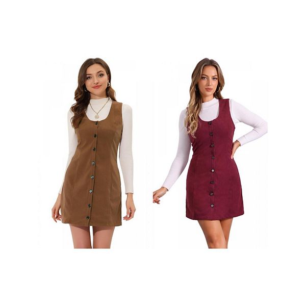 2 упаковки женского комбинезона из вельвета с пуговицами, круглым вырезом и карманами Allegra K, Brown Burgundy
2 упаковки женского комбинезона из вельвета с пуговицами, круглым вырезом и карманами Allegra K, Brown Burgundy