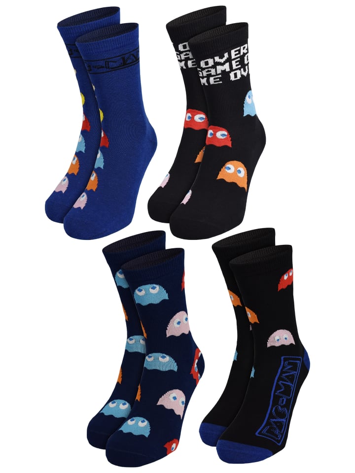 BANDAI Набор из 4 пар носков Pac-Man Crew Sneaker Socks, размер 40-45, сине-черные
BANDAI Набор из 4 пар носков Pac-Man Crew Sneaker Socks, размер 40-45, сине-черные