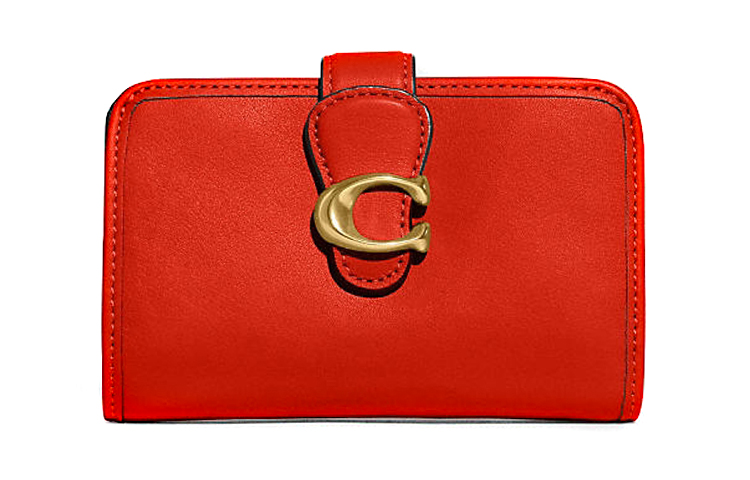 COACH Гладкий кожаный кошелёк для женщин в оранжево-красном цвете
COACH Гладкий кожаный кошелёк для женщин в оранжево-красном цвете