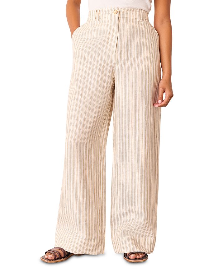 Узкие льняные брюки в полоску Petite Whistles, коричневый/бежевый
Узкие льняные брюки в полоску Petite Whistles, коричневый/бежевый