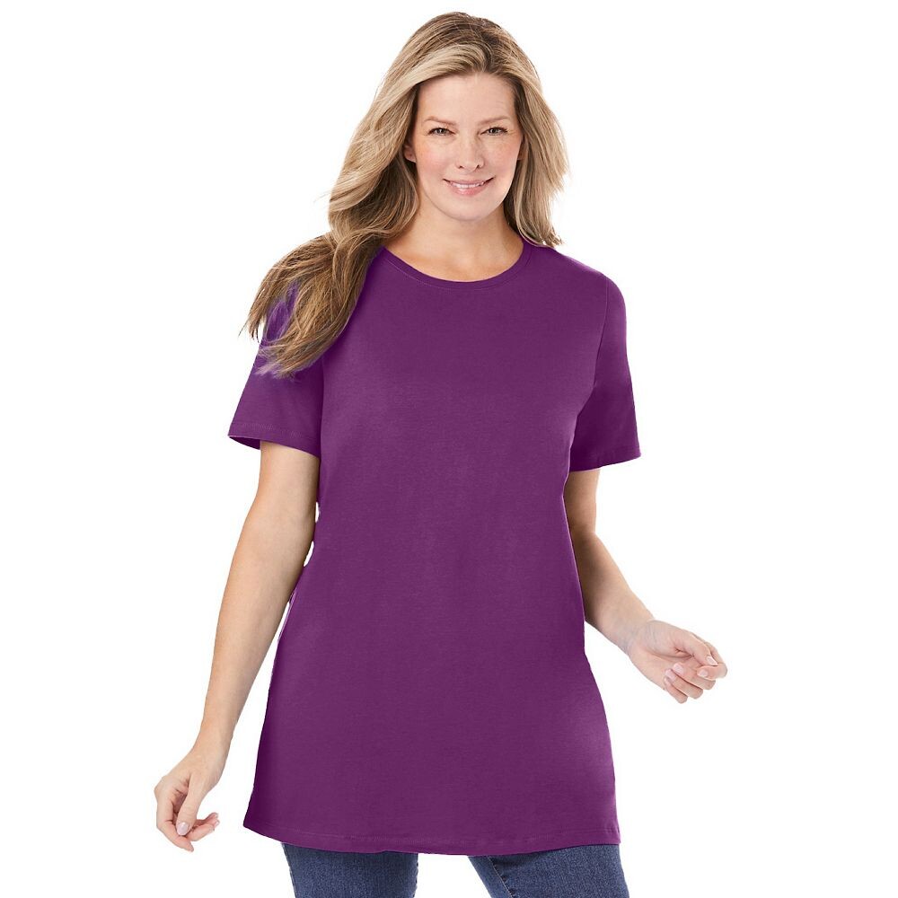 Женщина в женской идеальной тунике больших размеров с круглым вырезом Woman Within, цвет Plum Purple
Женщина в женской идеальной тунике больших размеров с круглым вырезом Woman Within, цвет Plum Purple
