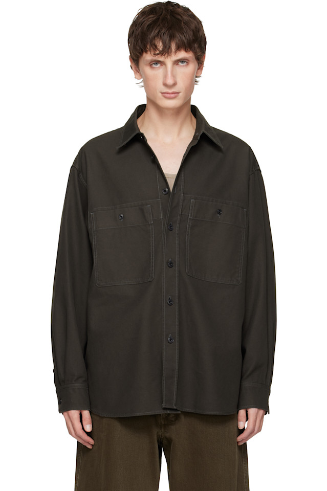 Lemaire Рубашка в стиле милитари цвета хаки
Lemaire Рубашка в стиле милитари цвета хаки