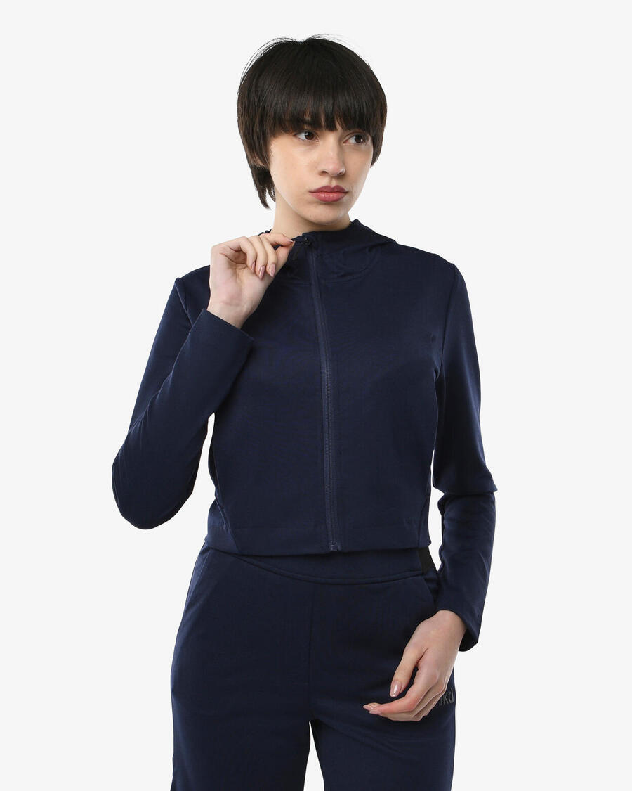 JAKED Женская синтетическая толстовка темно-синего цвета для фитнеса
JAKED Женская синтетическая толстовка темно-синего цвета для фитнеса