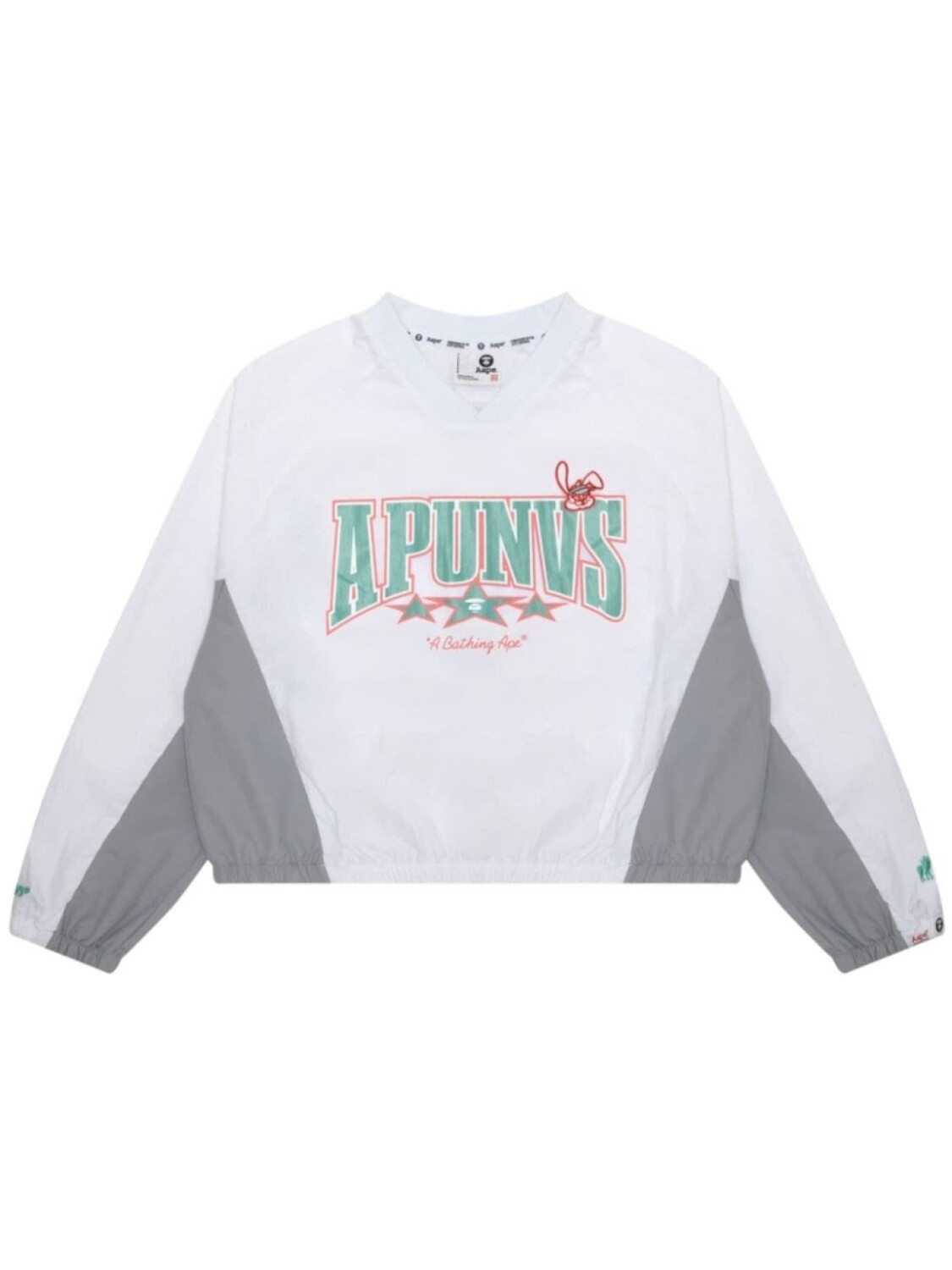 Толстовка с V-образным вырезом и графичным принтом AAPE BY *A BATHING APE, белый
Толстовка с V-образным вырезом и графичным принтом AAPE BY *A BATHING APE, белый
