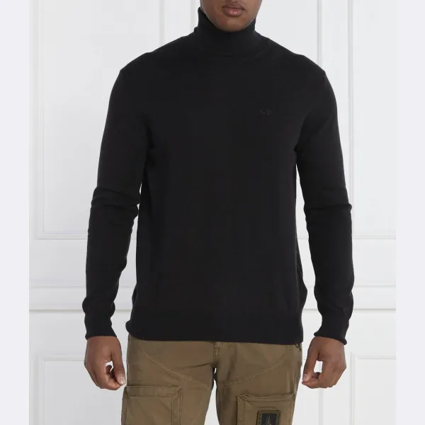 Водолазка стандартного кроя с добавлением шерсти La Martina, черный