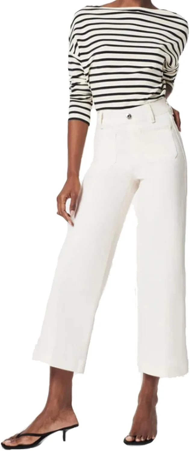 Zelobia Pants, Washed Stretch High Waisted Flared Cropped Wide-Leg Patch Pocket Jeans FLASHWIST
Zelobia Pants, Washed Stretch High Waisted Flared Cropped Wide-Leg Patch Pocket Jeans FLASHWIST