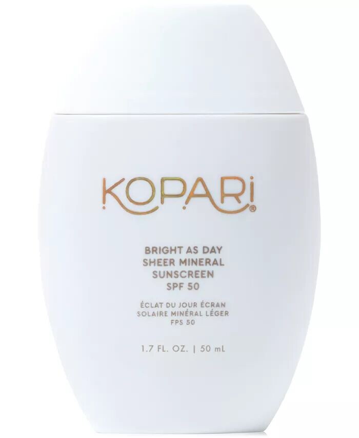 Прозрачный минеральный солнцезащитный крем Bright As Day SPF 50, 1,7 унции Kopari Beauty
Прозрачный минеральный солнцезащитный крем Bright As Day SPF 50, 1,7 унции Kopari Beauty