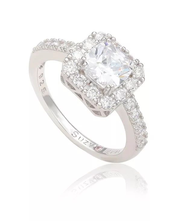 Кольцо Suzy Levian из стерлингового серебра с изумрудной огранкой и центральным камнем в виде ореола из кубического циркония Suzy Levian New York, silver
Кольцо Suzy Levian из стерлингового серебра с изумрудной огранкой и центральным камнем в виде ореола из кубического циркония Suzy Levian New York, silver