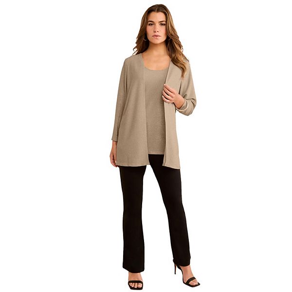 Женский плюс сайз блестящий топ и кардиган Roaman'S, Sparkling Champagne
Женский плюс сайз блестящий топ и кардиган Roaman'S, Sparkling Champagne