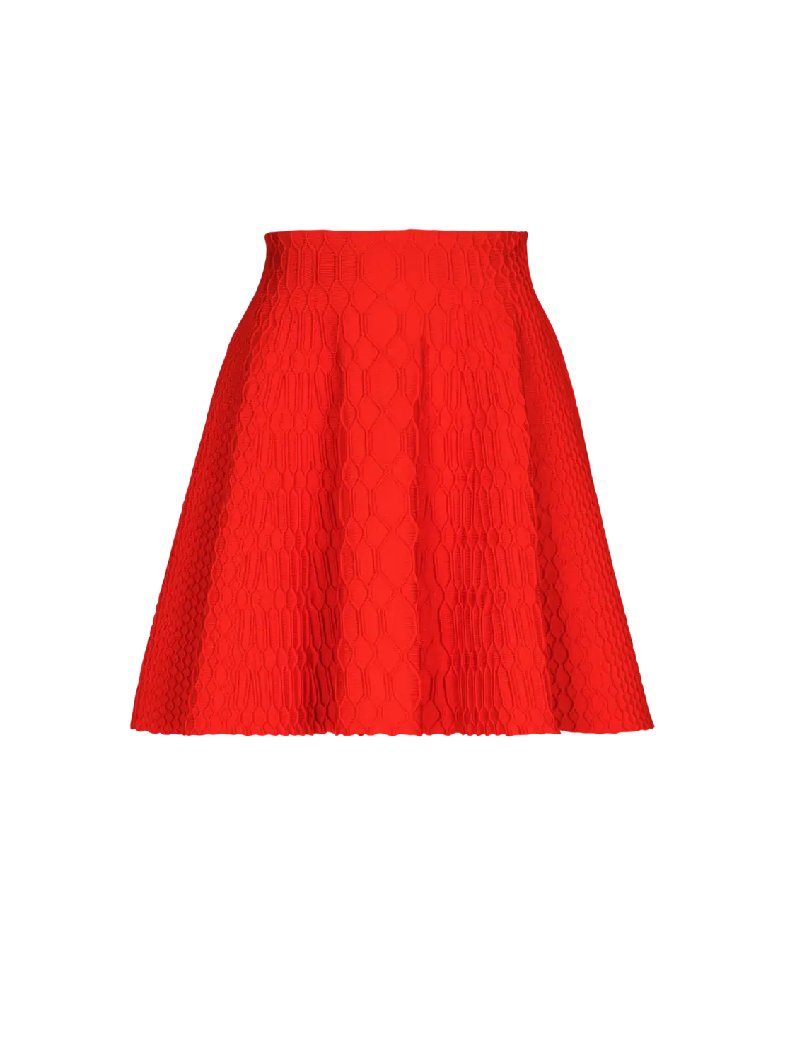 Расклешенная юбка из трикотажа с узором под крокодила Balmain, красный
Расклешенная юбка из трикотажа с узором под крокодила Balmain, красный