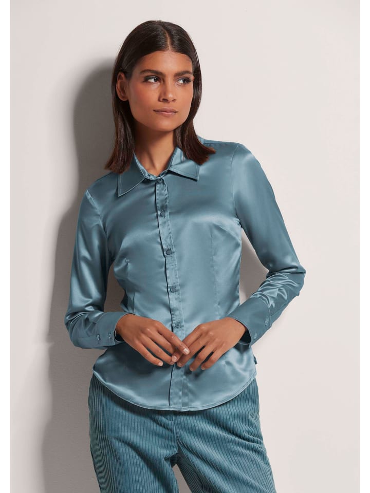 MADELEINE Рубашка-блузка с глянцевой отделкой, кристально-голубого цвета
MADELEINE Рубашка-блузка с глянцевой отделкой, кристально-голубого цвета