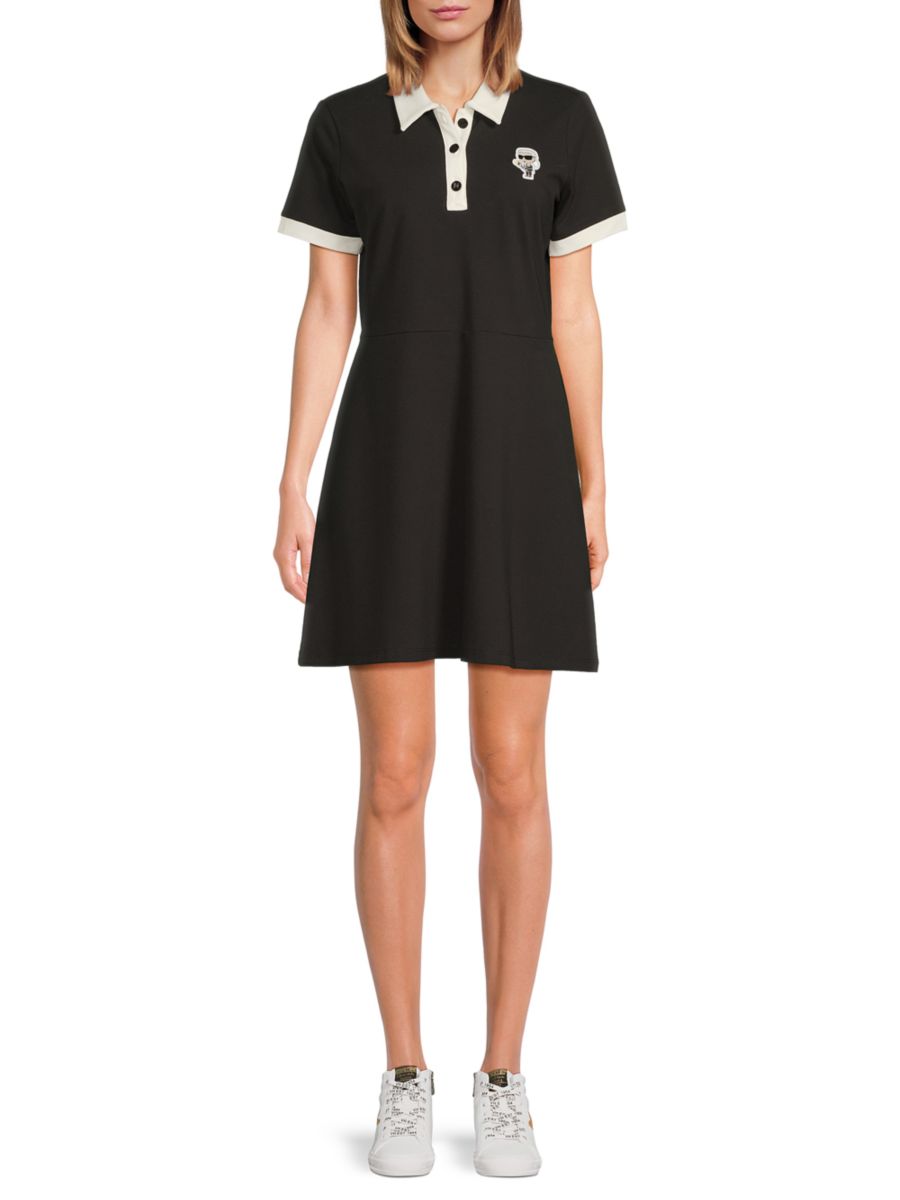 Мини-платье-поло с контрастной отделкой Karl Lagerfeld Paris, черный
Мини-платье-поло с контрастной отделкой Karl Lagerfeld Paris, черный