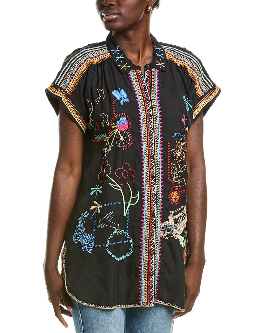 Шелковая блузка Johnny Was Dionne, черный
Шелковая блузка Johnny Was Dionne, черный