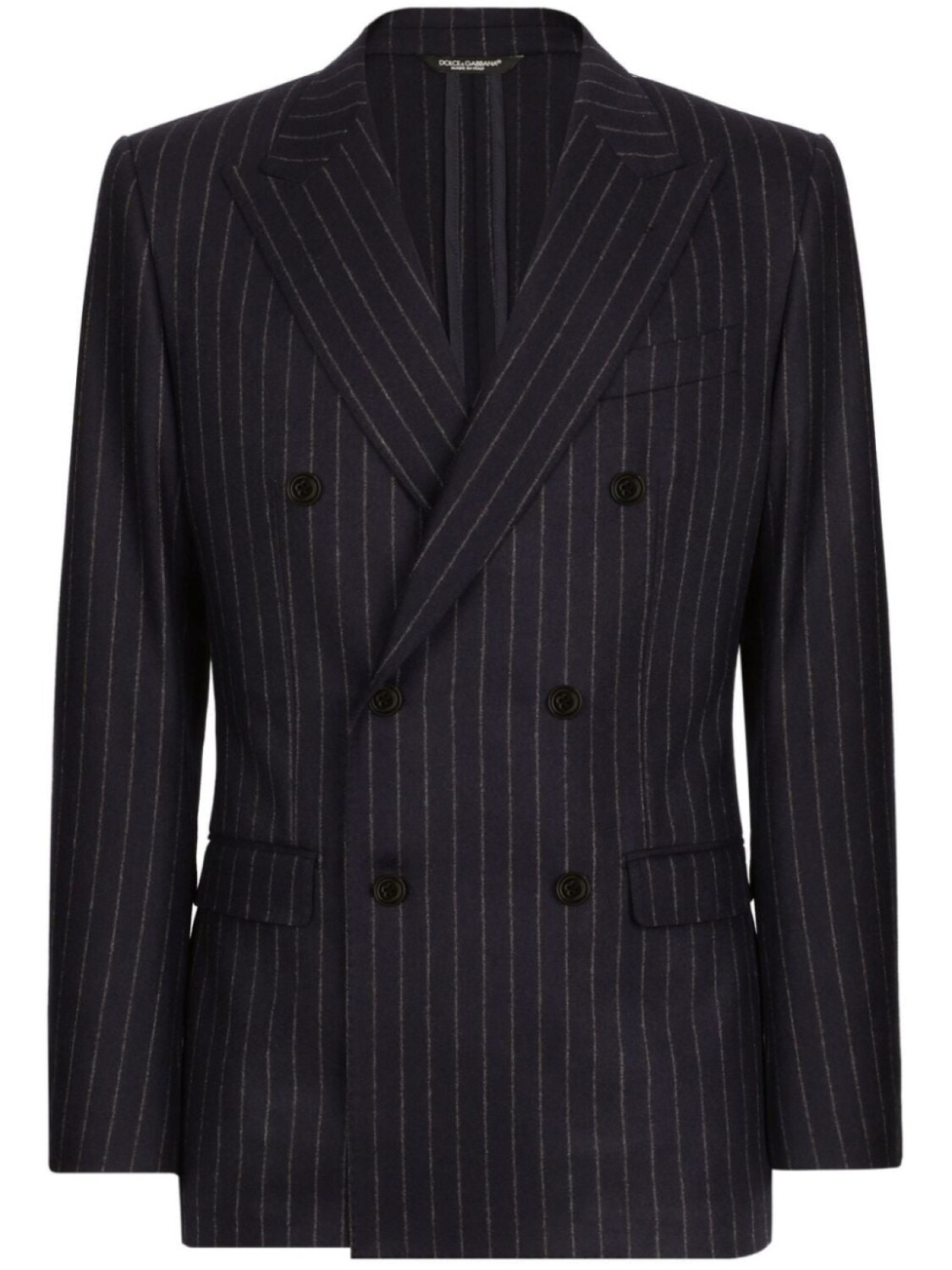 Dolce & Gabbana двубортный пиджак в тонкую полоску, черный 
Dolce & Gabbana двубортный пиджак в тонкую полоску, черный