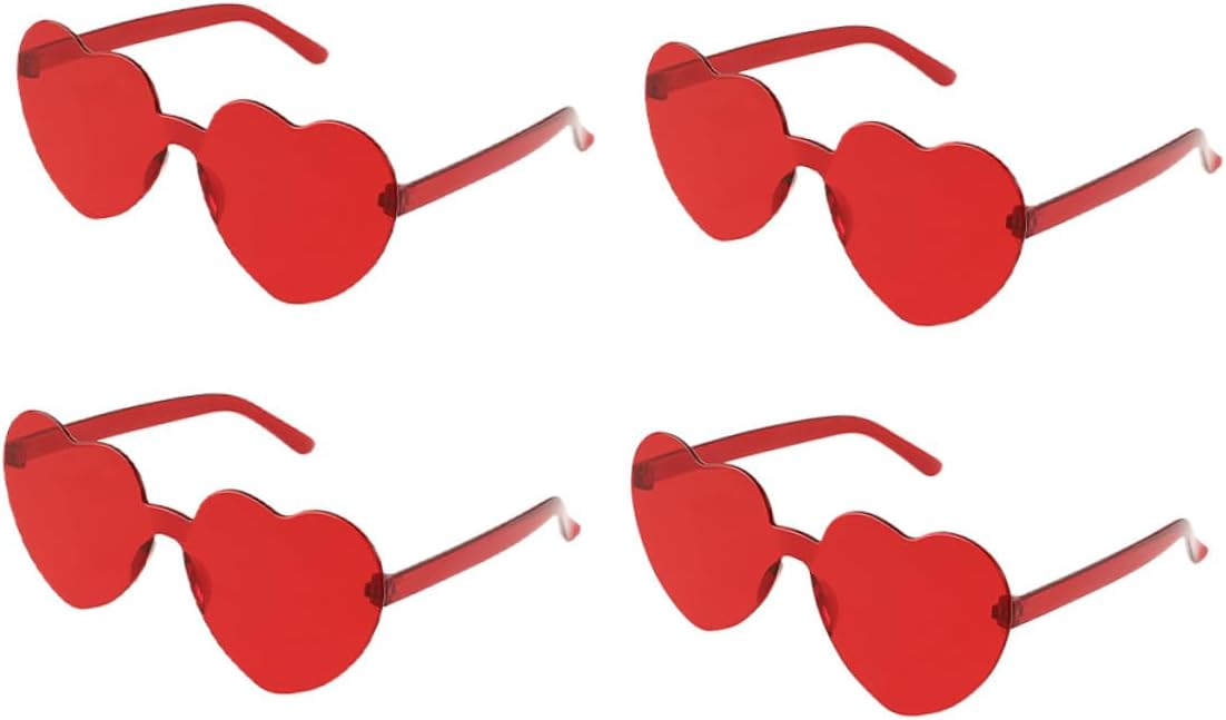 4 солнцезащитных очков в форме сердца, без оправы, с красными линзами и защитой от УФ-излучения, женские солнцезащитные очки для пляжа, вечеринок и путешествий TOVINANNA
4 солнцезащитных очков в форме сердца, без оправы, с красными линзами и защитой от УФ-излучения, женские солнцезащитные очки для пляжа, вечеринок и путешествий TOVINANNA
