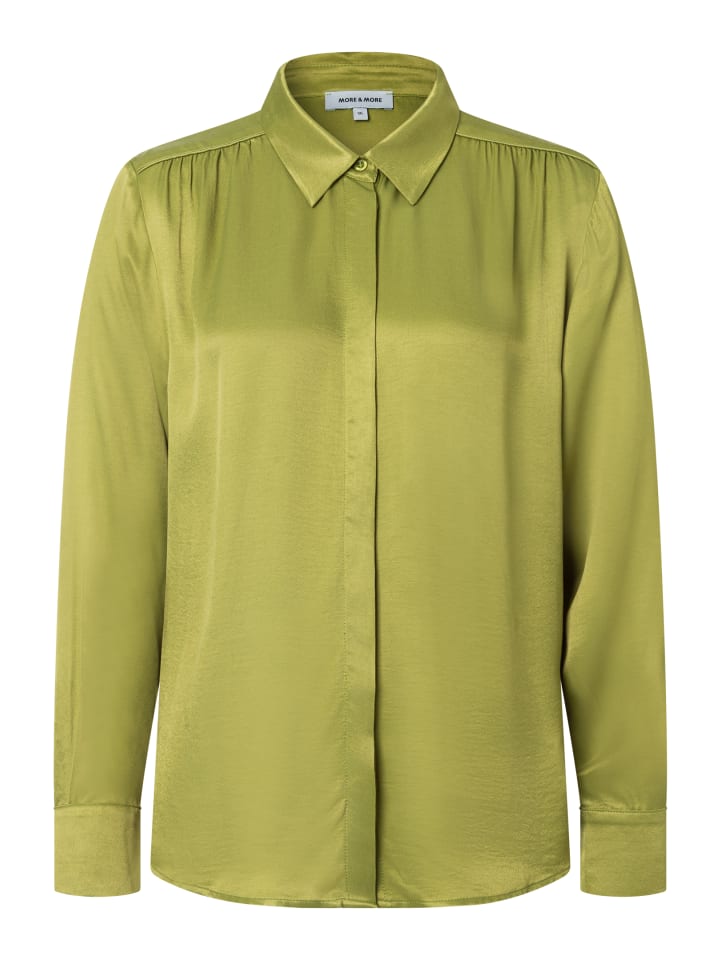 блестящая атласная блузка осенне-зеленого цвета More & More
блестящая атласная блузка осенне-зеленого цвета More & More