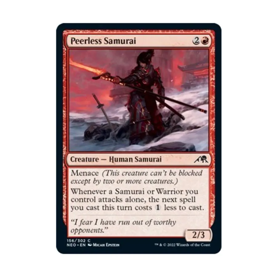 CCG Бесподобный самурай (C) (Фольга), MTG - Kamigawa : Neon Dynasty
CCG Бесподобный самурай (C) (Фольга), MTG - Kamigawa : Neon Dynasty